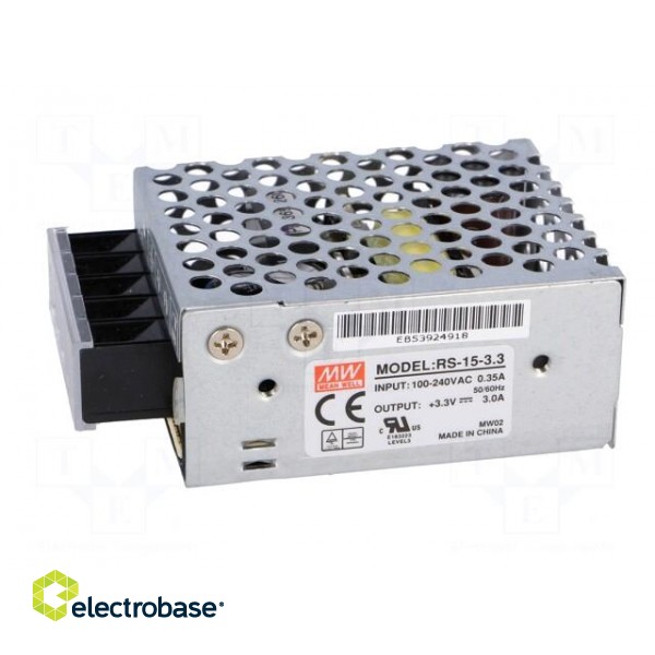 Power supply: switched-mode | modular | 9.9W | 3.3VDC | 62.5x51x28mm фото 3