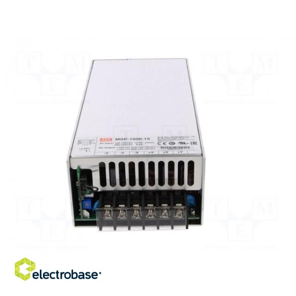 Power supply: switched-mode | modular | 960W | 15VDC | 218x105x63.5mm paveikslėlis 9