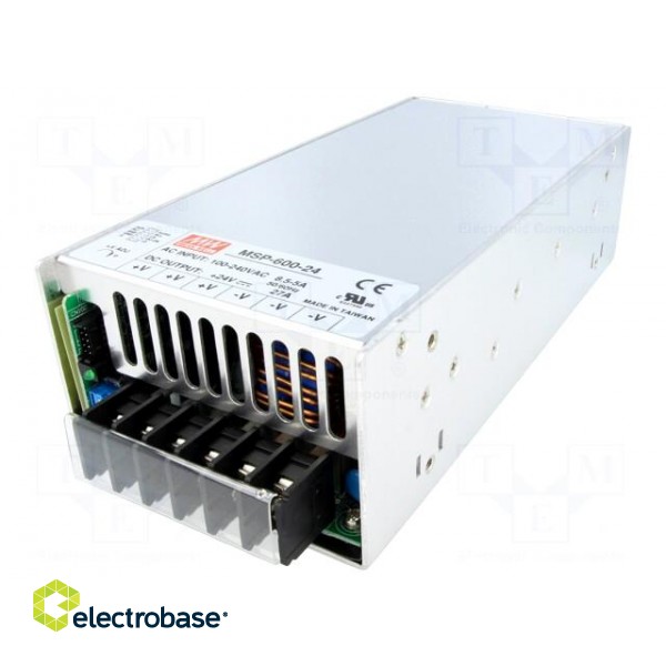 Power supply: switched-mode | modular | 648W | 24VDC | 218x105x63.5mm paveikslėlis 1