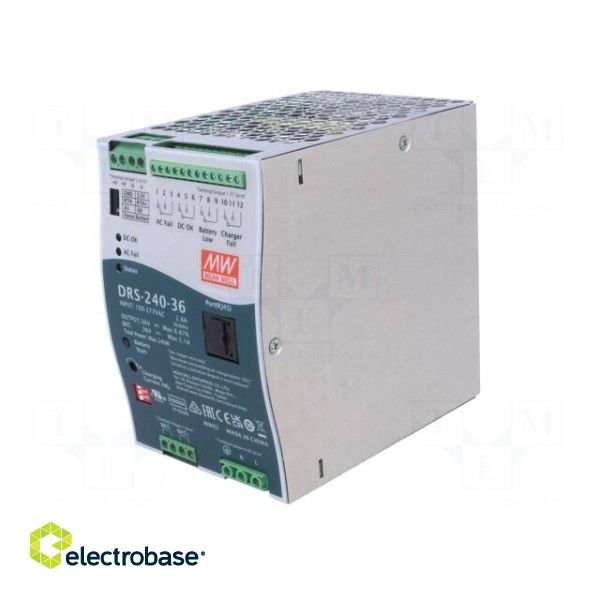 Power supply: buffer | for DIN rail | 240W | 36VDC | 6.6A | 90÷305VAC image 2