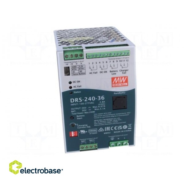 Power supply: buffer | for DIN rail | 240W | 36VDC | 6.6A | 90÷305VAC image 9