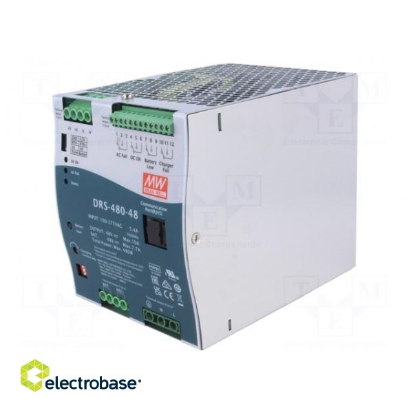 Power supply: buffer | for DIN rail | 480W | 48VDC | 7.7A | 90÷305VAC image 2