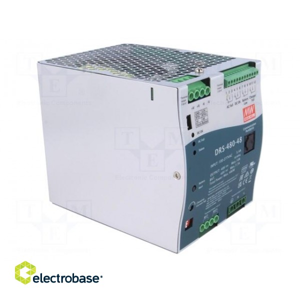 Power supply: buffer | for DIN rail | 480W | 48VDC | 7.7A | 90÷305VAC image 8