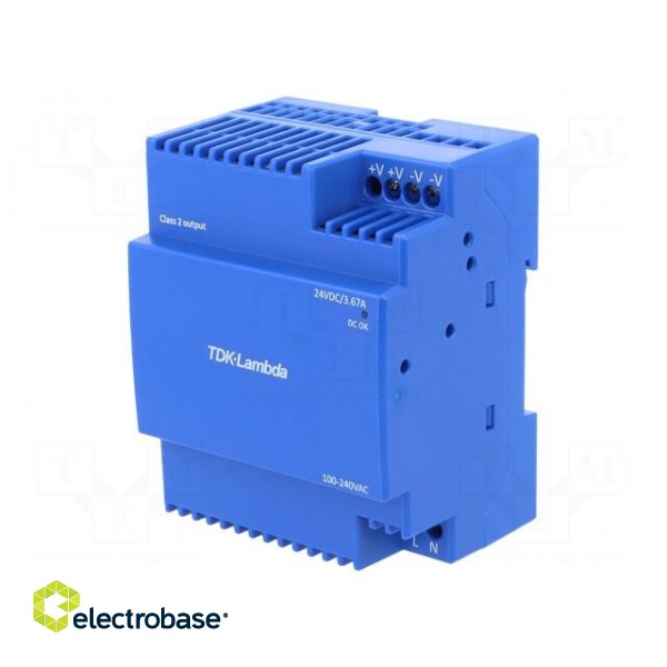 Power supply: switched-mode | 88W | 24VDC | 3.67A | 85÷264VAC | 280g image 1
