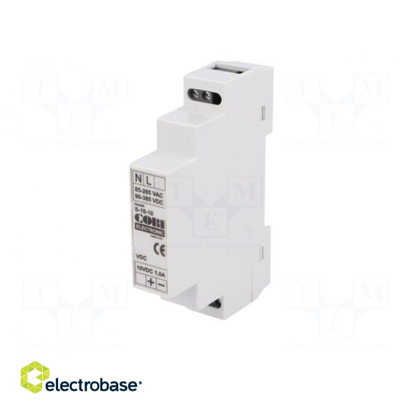 Power supply: switched-mode | for DIN rail | 10W | 10VDC | 1A | IP20 image 2