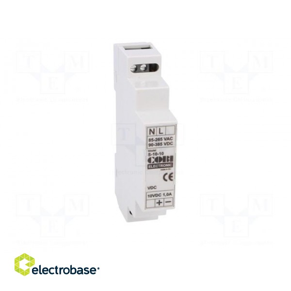 Power supply: switched-mode | for DIN rail | 10W | 10VDC | 1A | IP20 image 9