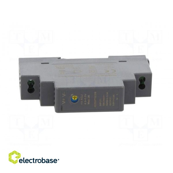 Power supply: switched-mode | for DIN rail | 10W | 5VDC | 2A | OUT: 1 paveikslėlis 9