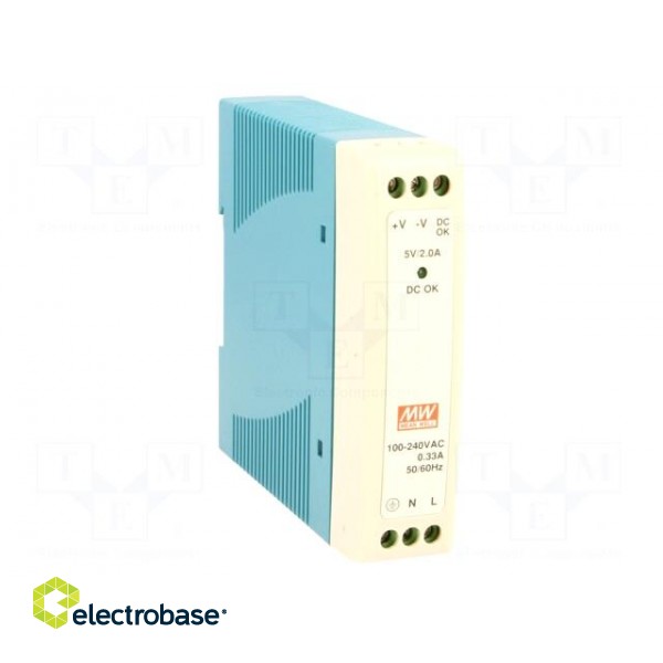 Power supply: switched-mode | for DIN rail | 10W | 5VDC | 2A | OUT: 1 image 9