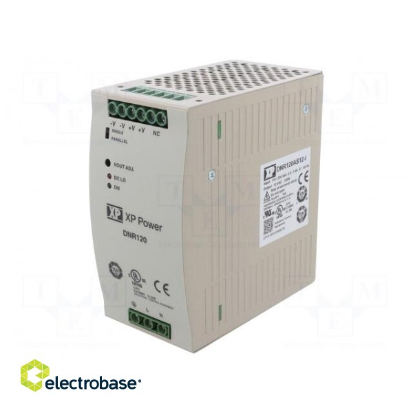 Power supply: switched-mode | for DIN rail | 120W | 12VDC | 10A | 84% paveikslėlis 1