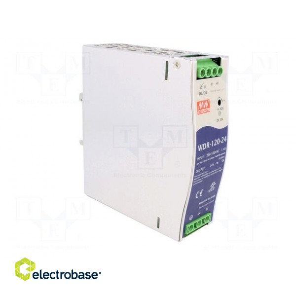 Power supply: switched-mode | for DIN rail | 120W | 24VDC | 5A | OUT: 1 image 8