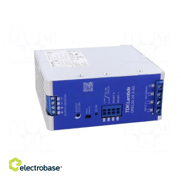Power supply: switched-mode | for DIN rail | 120W | 24VDC | 5A | 89÷91% image 9
