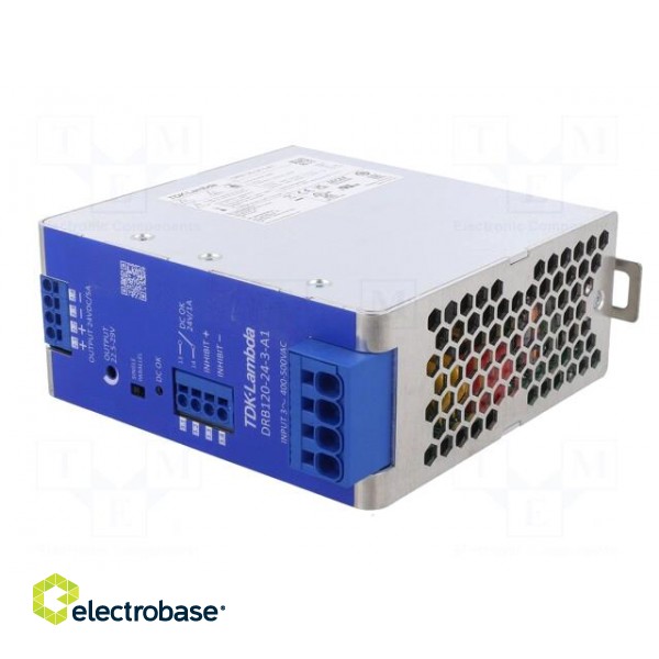 Power supply: switched-mode | for DIN rail | 120W | 24VDC | 5A | 89÷91% image 2