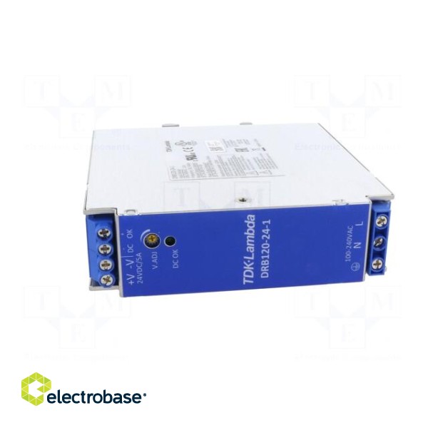 Power supply: switched-mode | for DIN rail | 120W | 24VDC | 5A | 91÷93% image 9