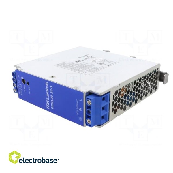 Power supply: switched-mode | for DIN rail | 120W | 24VDC | 5A | 91÷93% image 2