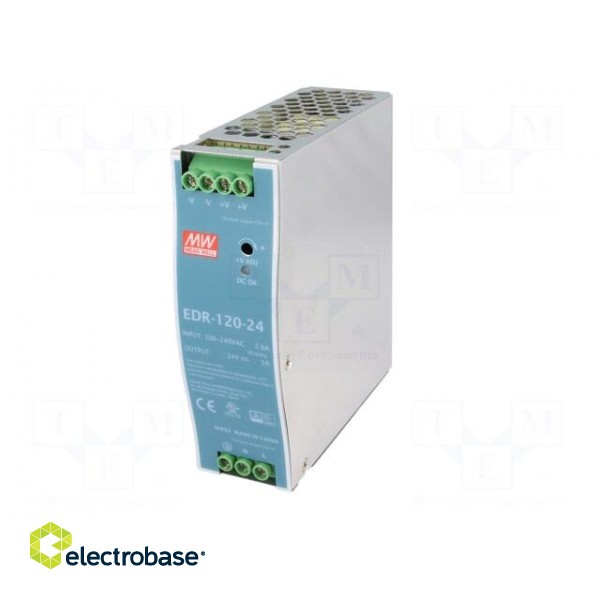 Power supply: switching | for DIN rail | 120W | 24VDC | 5A | 90÷264VAC image 2