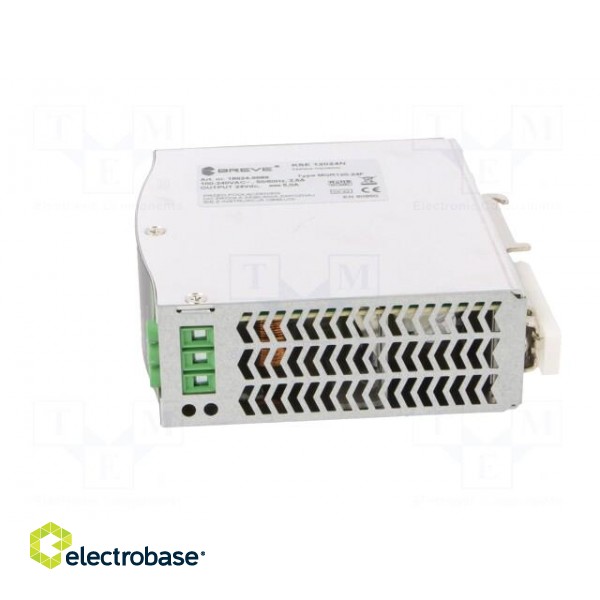 Power supply: switched-mode | for DIN rail | 120W | 24VDC | 5A | IP20 paveikslėlis 3