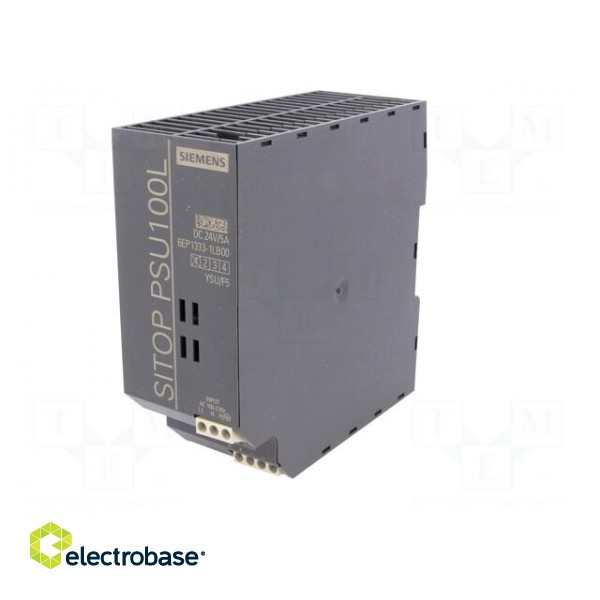 Power supply: switched-mode | for DIN rail | 120W | 24VDC | 5A | IP20 фото 2