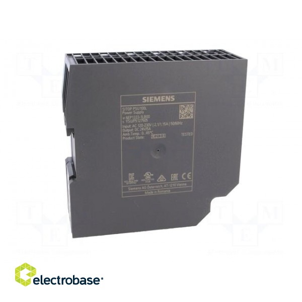 Power supply: switched-mode | for DIN rail | 120W | 24VDC | 5A | IP20 фото 7