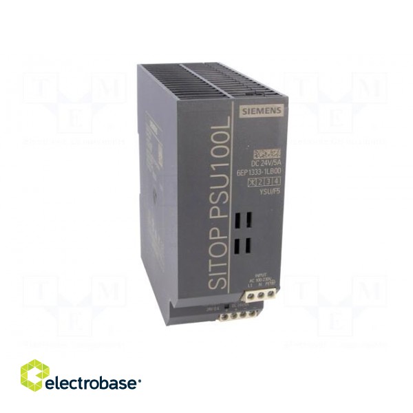 Power supply: switched-mode | for DIN rail | 120W | 24VDC | 5A | IP20 фото 9