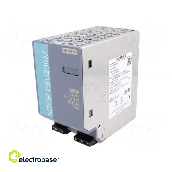 Power supply: switched-mode | for DIN rail | 120W | 24VDC | 5A | IP20 image 1