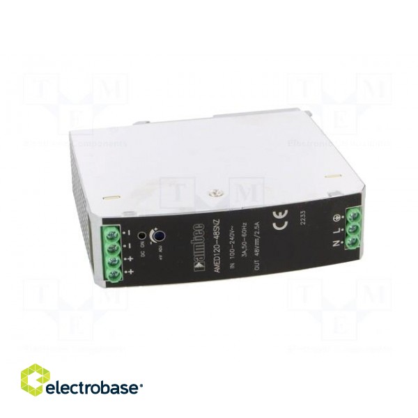 Power supply: switched-mode | for DIN rail | 120W | 48VDC | 2.5A | 89% paveikslėlis 9