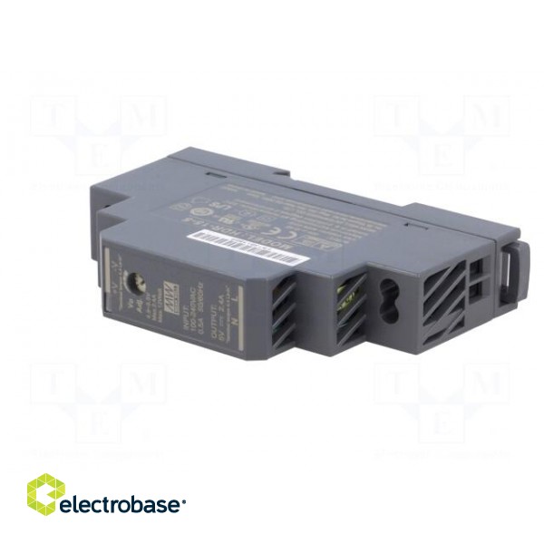 Power supply: switched-mode | for DIN rail | 12W | 5VDC | 2.4A | OUT: 1 image 2