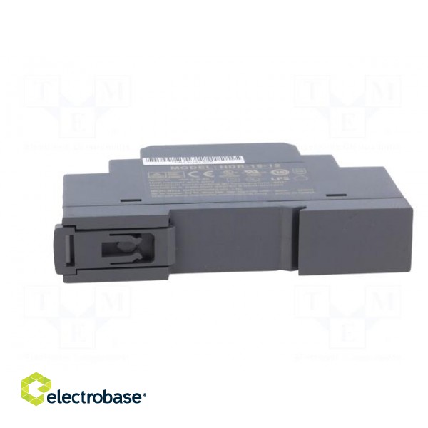 Power supply: switched-mode | for DIN rail | 15W | 12VDC | 1.25A | 85% paveikslėlis 5