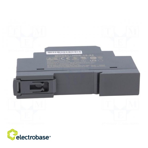 Power supply: switched-mode | for DIN rail | 15W | 24VDC | 630mA | 86% image 5