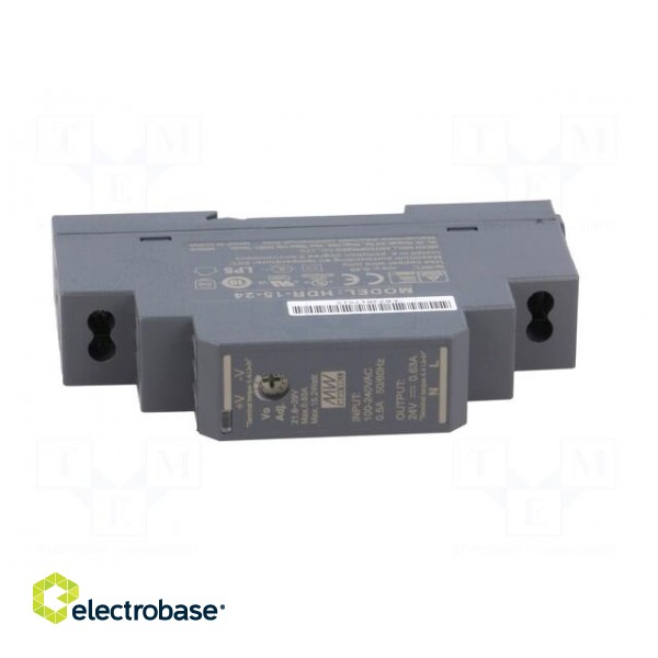 Power supply: switched-mode | for DIN rail | 15W | 24VDC | 630mA | 86% image 9