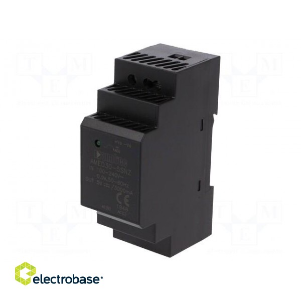 Power supply: switched-mode | for DIN rail | 15W | 5VDC | 3A | -40÷70°C фото 1