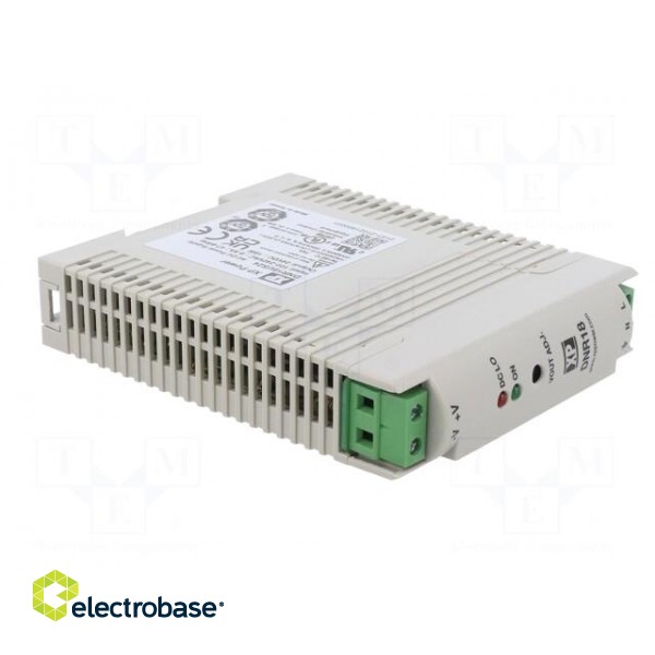 Power supply: switched-mode | for DIN rail | 18W | 24VDC | 750mA | 77% фото 8