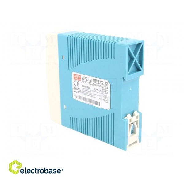 Power supply: switched-mode | for DIN rail | 20W | 12VDC | 1.67A | 80% image 4