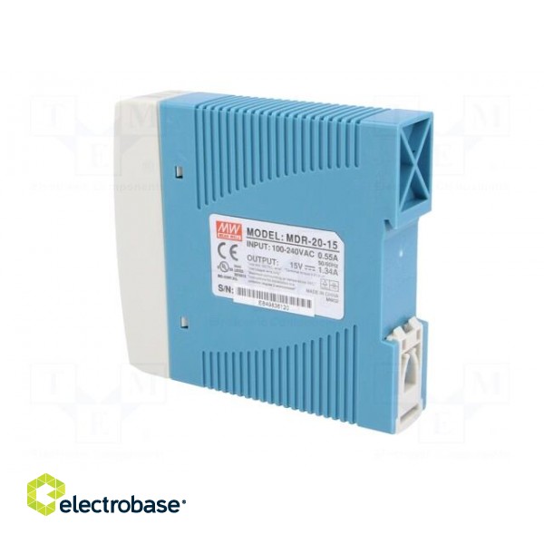 Power supply: switched-mode | 20W | 15VDC | 1.34A | 85÷264VAC | 190g paveikslėlis 4