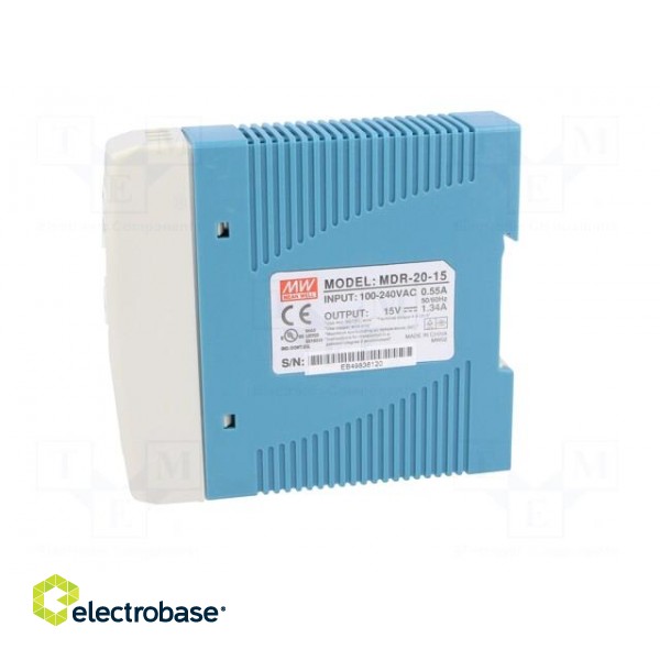 Power supply: switched-mode | 20W | 15VDC | 1.34A | 85÷264VAC | 190g фото 3