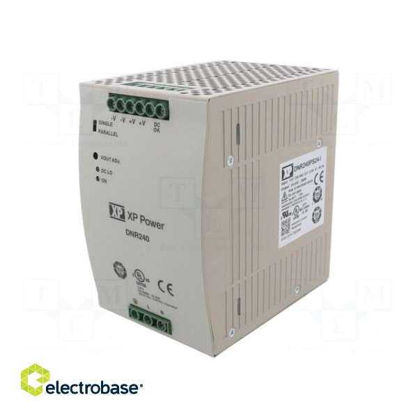 Power supply: switched-mode | for DIN rail | 240W | 24VDC | 10A | 89% paveikslėlis 1