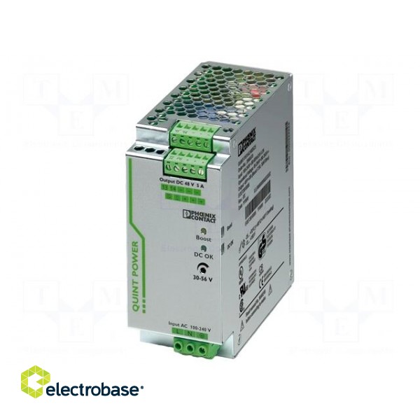 Power supply: switched-mode | 960W | 24VDC | 40A | IP20 | 96x130x176mm paveikslėlis 2