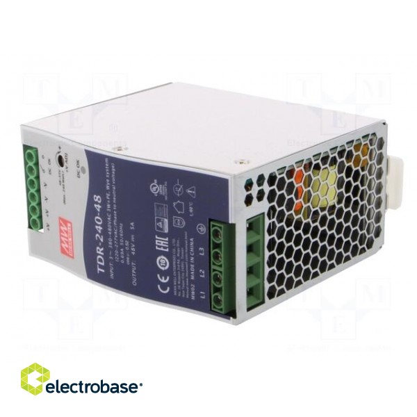 Power supply: switched-mode | 240W | 48VDC | 5A | 480÷780VDC | 1kg | 92% image 2
