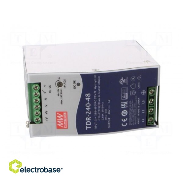 Power supply: switched-mode | 240W | 48VDC | 5A | 480÷780VDC | 1kg | 92% image 9