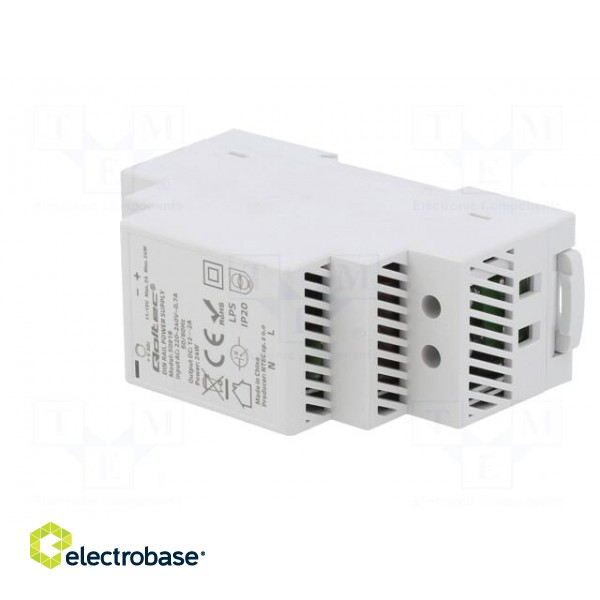 Power supply: switched-mode | for DIN rail | 24W | 12VDC | 2A | IP20 paveikslėlis 2