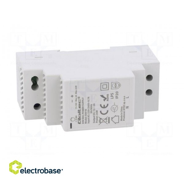 Power supply: switched-mode | for DIN rail | 24W | 12VDC | 2A | IP20 paveikslėlis 9