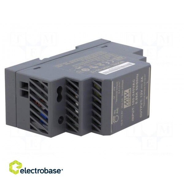 Power supply: switched-mode | for DIN rail | 24W | 12VDC | 2A | OUT: 1 paveikslėlis 8