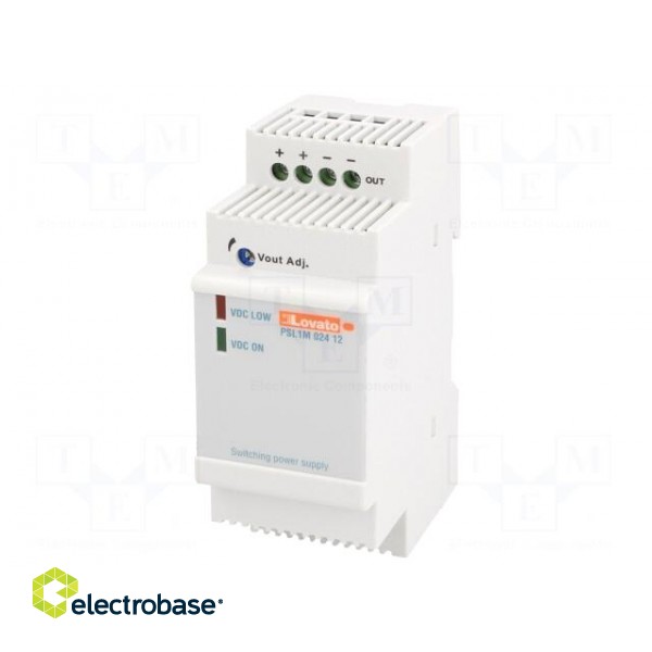 Power supply: switched-mode | for DIN rail | 24W | 12VDC | 2A | OUT: 1 image 1