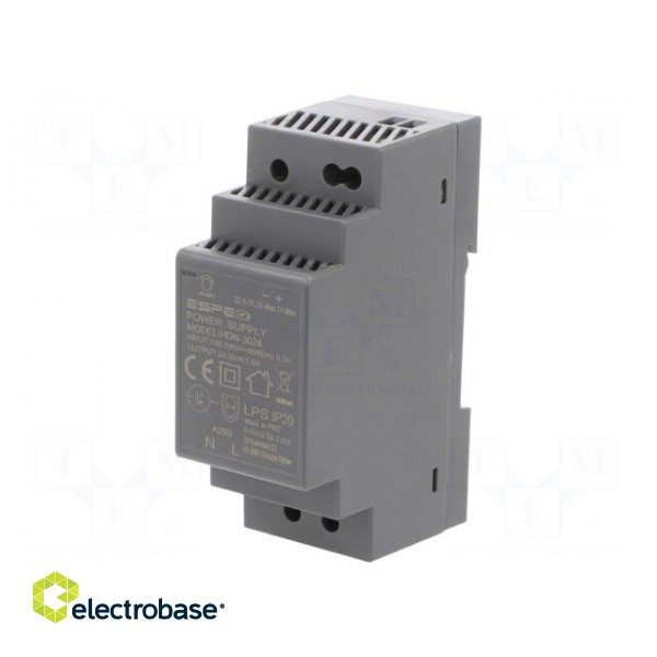 Power supply: switched-mode | for DIN rail | 24W | 24VDC | 1A | OUT: 1 image 1