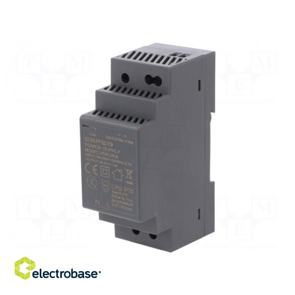 Power supply: switched-mode | 24W | 24VDC | 1A | 100÷240VAC | DIN | 120g image 1