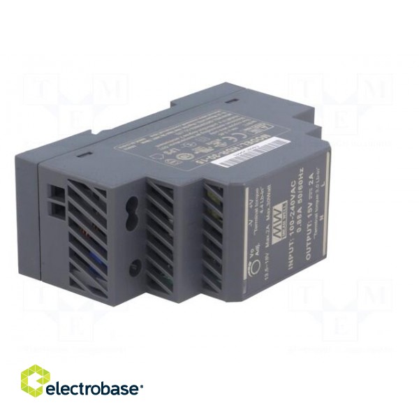 Power supply: switched-mode | 30W | 15VDC | 13.5÷18VDC | 2A | 85÷264VAC фото 8