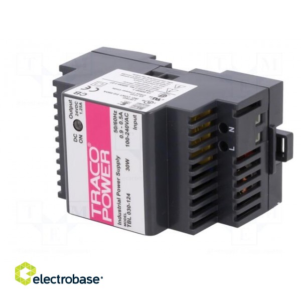 Power supply: switched-mode | for DIN rail | 30W | 24VDC | 1.25A | 83% image 3