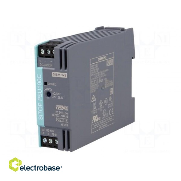 Power supply: switched-mode | 30W | 24VDC | 1.3A | 85÷264VAC | IP20 image 2