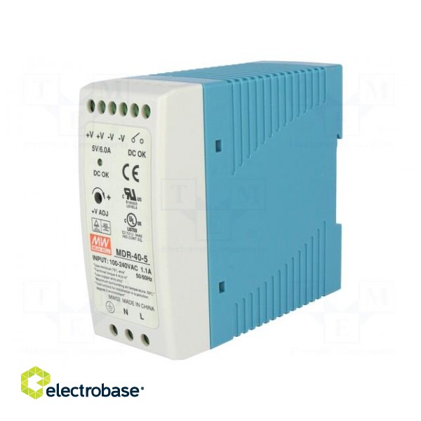 Power supply: switched-mode | 30W | 5VDC | 5÷6VDC | 6A | 85÷264VAC | 300g paveikslėlis 1