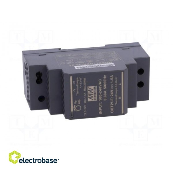 Power supply: switched-mode | for DIN rail | 36W | 24VDC | 1.5A | OUT: 1 image 9