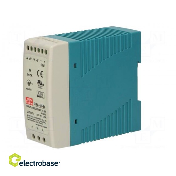 Power supply: switched-mode | 40.8W | 24VDC | 24÷30VDC | 1.7A | 300g image 2